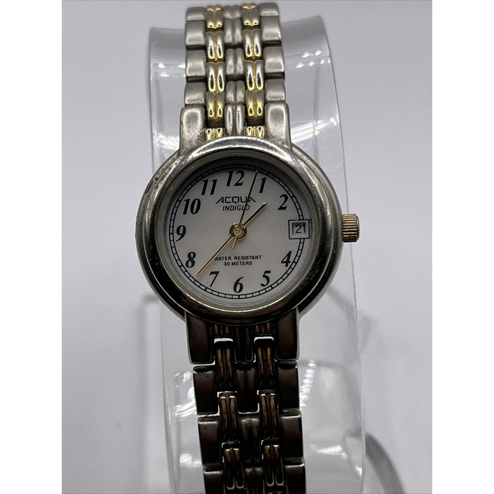 Timex Acqua Indiglo Watch Women's‎ Two Tone Date Indicator- New Battery